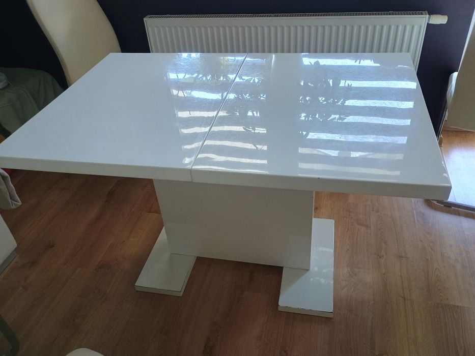 Stół biały połysk + krzesła