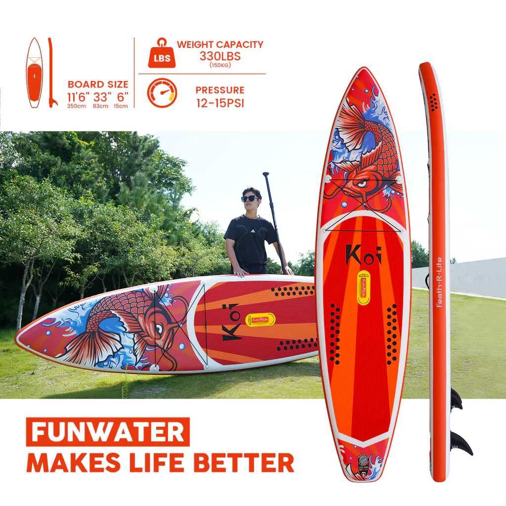 Deska SUP FunWater KOI 350cm Duża 2 osobowa  zestaw gotowy do pływania