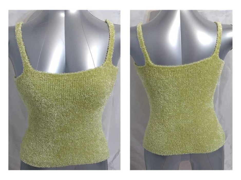 Top amarelo de alças com brilhantes Tam L