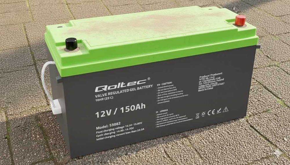 Akumulator Qoltec Gel 12V 150AH awaryjne zasilanie pieca