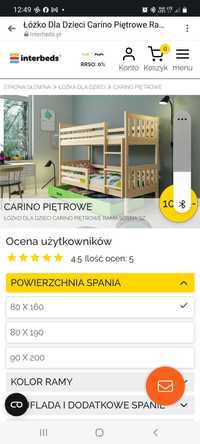 Sosnowe łózko piętrowe