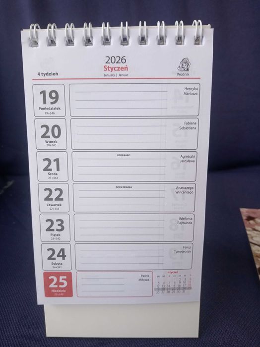 Zestaw 2 kalendarzy 2026 biurkowy i ścienny