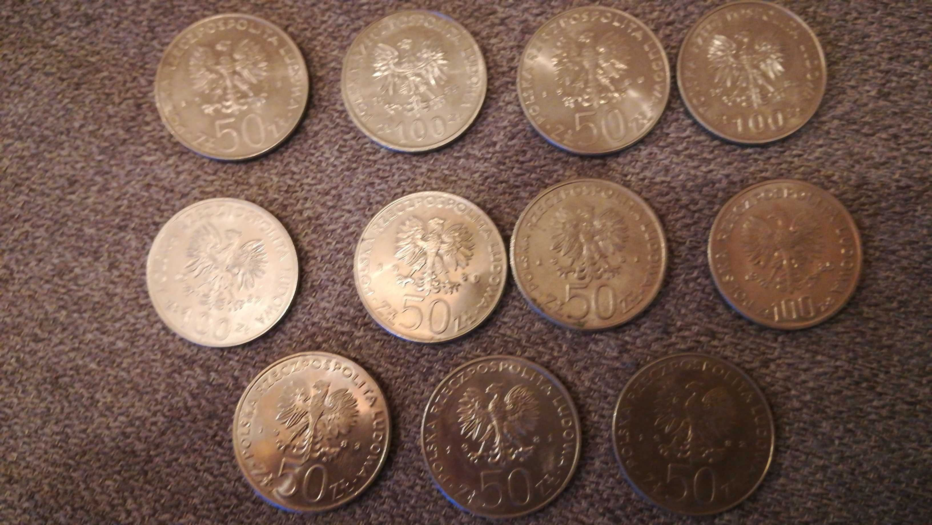 11 monet prl 1979r do 1987r 50zł i 100zł poczet królów polskich