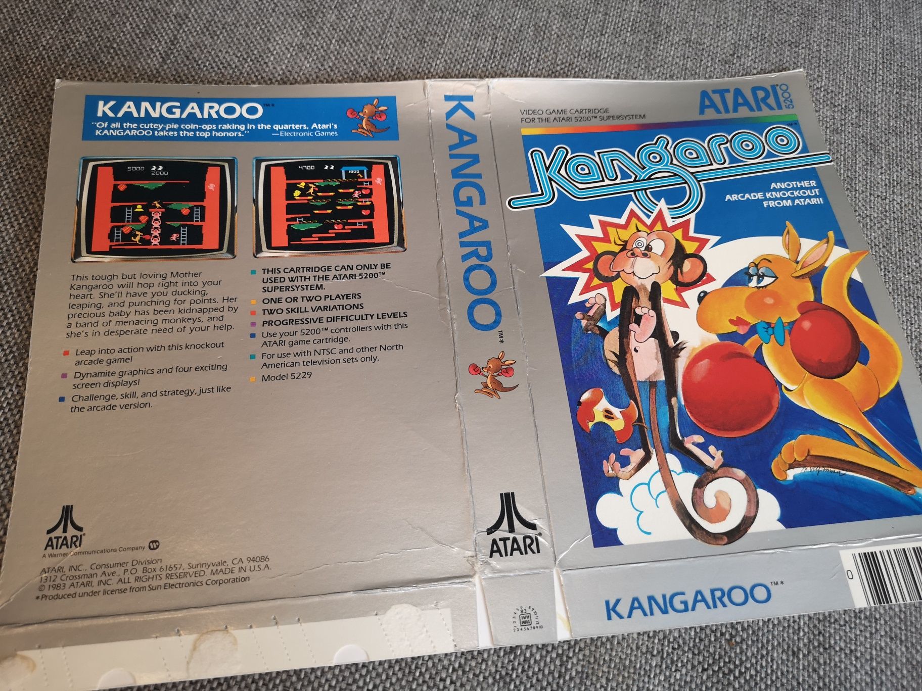 Kangaroo ATARI 5200 gra +instrukcja (RETRO 1983) rzadkość na rynku