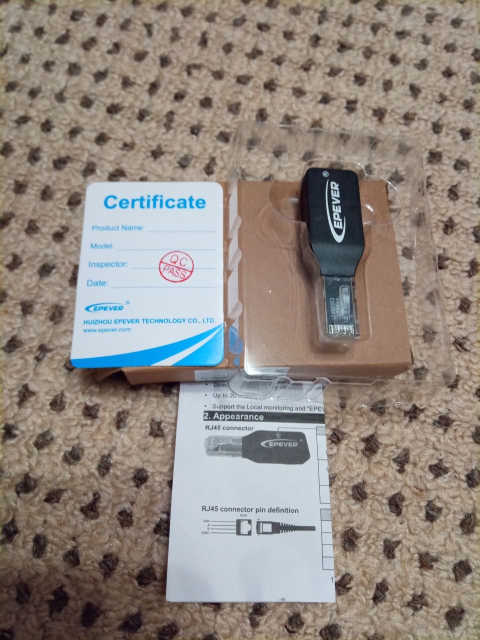 Модуль Wi-Fi EPEVER BLE RJ45D для гібридних сонячних інверторів