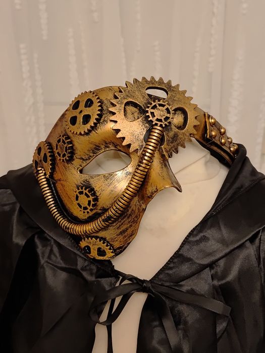Strój przebranie człowiek w masce steampunk maska peleryna uniwersalny