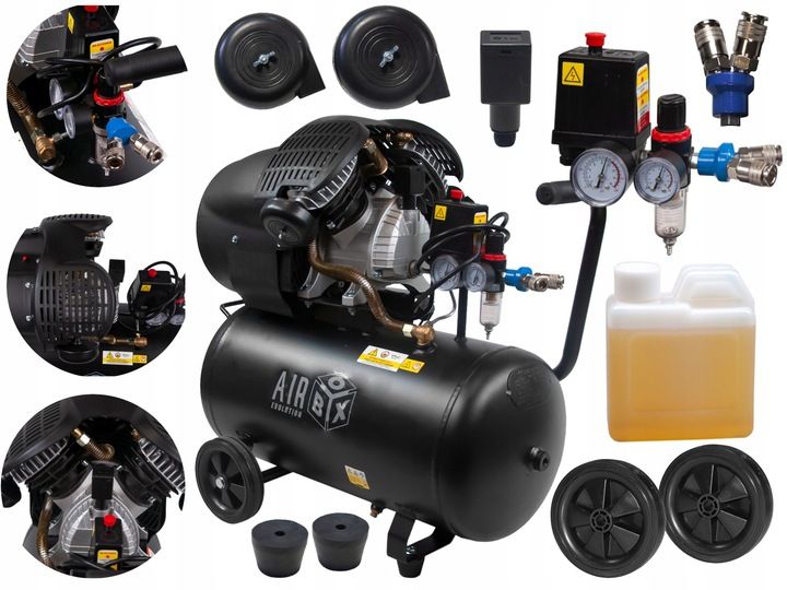Kompresor Sprężarka Olejowa 50l Dwutłokowa 2,2kw 230v 10bar Airbox Evo