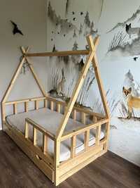 Łóżko tipi 160x90 z szufladą drewniane