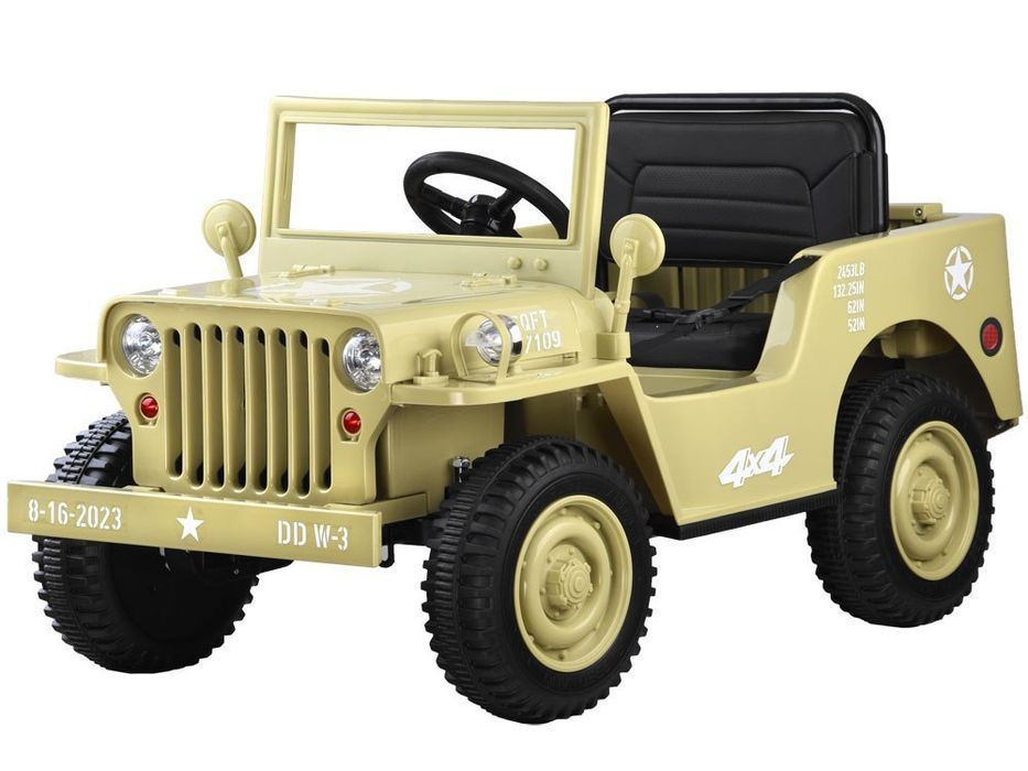 Wojskowe Auto Na Akumulator Willys + Pilot Pa0263