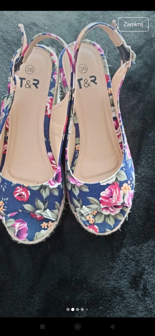 Sandały espadryle na koturnie 36