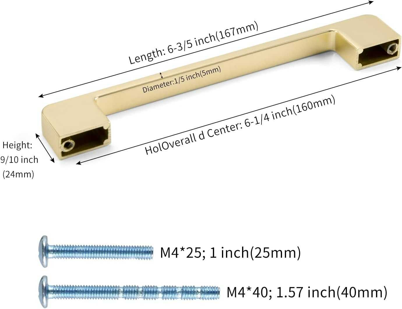 Złoty uchwyt meblowy stal nierdzewna 160MM 10SZT