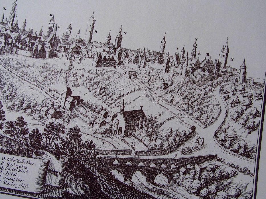 stara mapa widok miasta grafika papier czerpany 33
