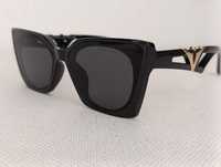 LOUIS Vuitton_damskie czarne okulary przeciwsłoneczne kocie duże