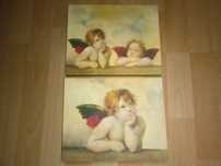 Dwa obrazki w aniołki 15,5 cm x 20 cm
