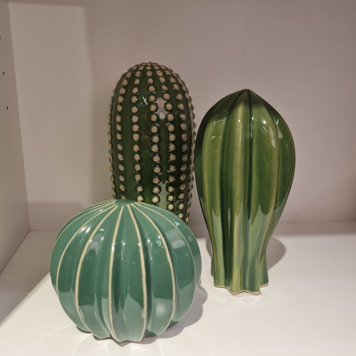 Ikea kaktusy ceramiczne komplet dekoracji 3 sztuki Nowe