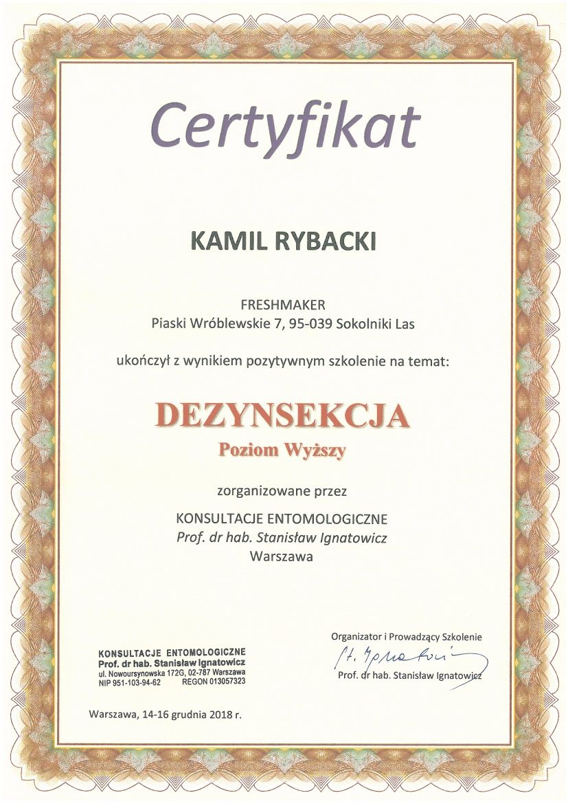 Dezynsekcja Odpluskwianie Usuwanie Zwalczanie Likwidowanie Pluskiew