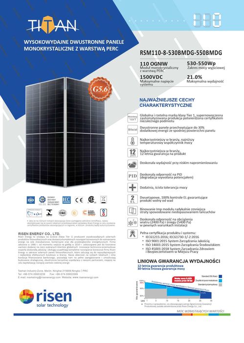 panel fotowoltaiczny 540W Risen