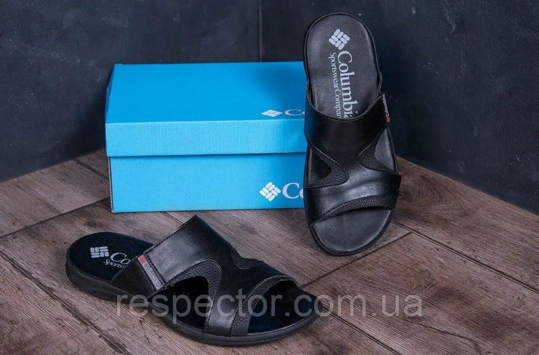 COLUMBIA XC харківські чоловічі шльопанці черные мужские шлепапцы