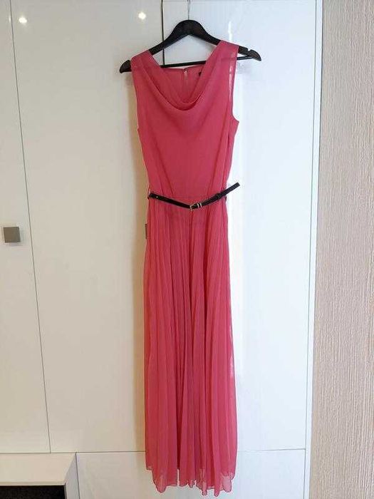 Длинное платье, шифоновое, юбка плиссе