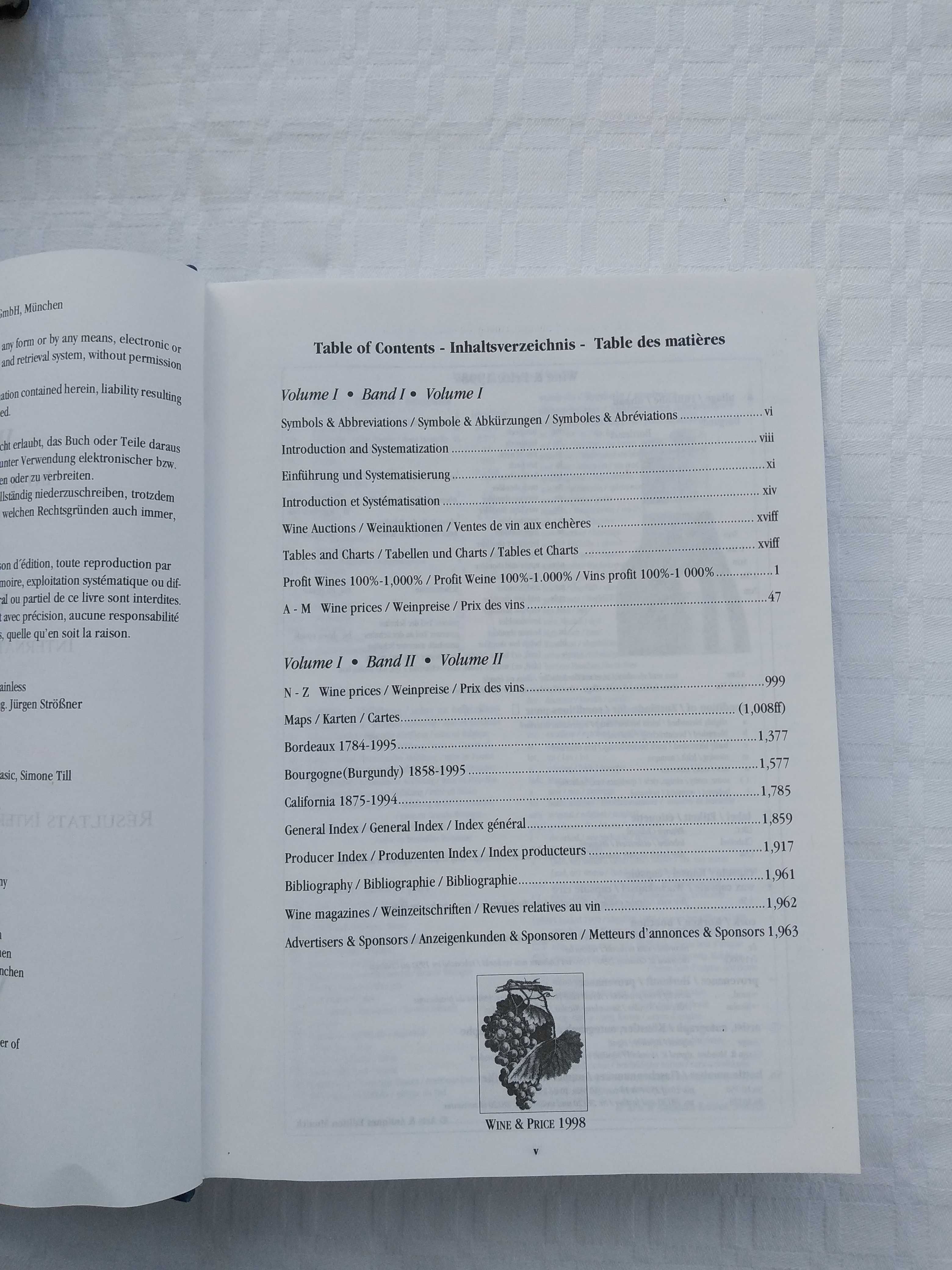 2 Volumes do Livro Wine & Price 1996