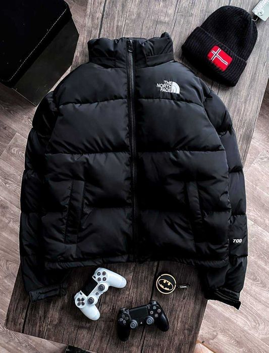 The North Face 700 чорний пуховик ТНФ теплий зимовий