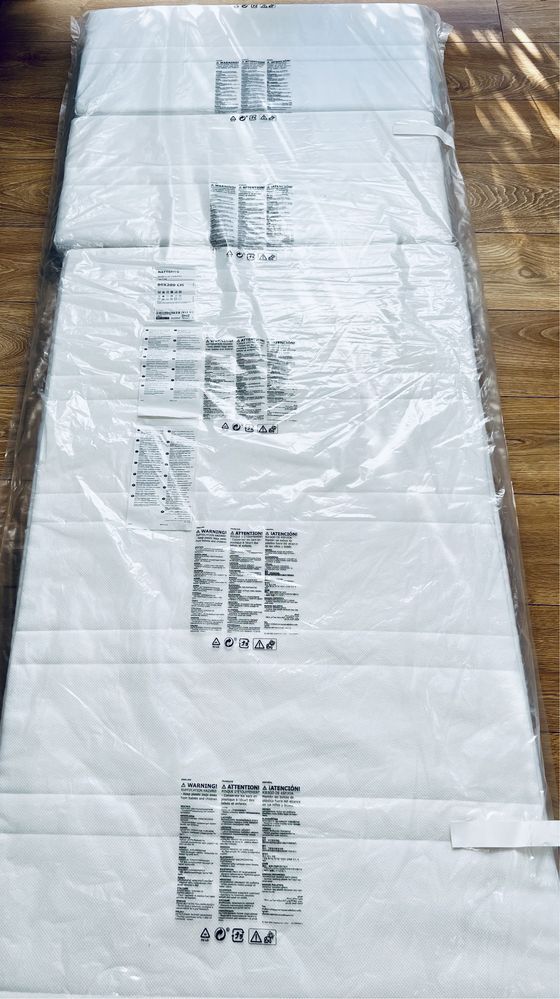 Materac Ikea NATTSMYG średnio- twardy 200 x 80 x 9 cm