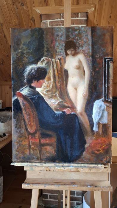 Картина маслом" Художница и ее модель ".
Новая картина Анны Черной. По