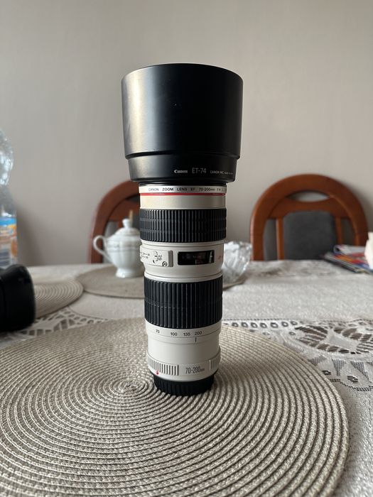 Obiektyw Canon EF 70-200 mm f/4L USM - stan idealny + osłona + filtr
