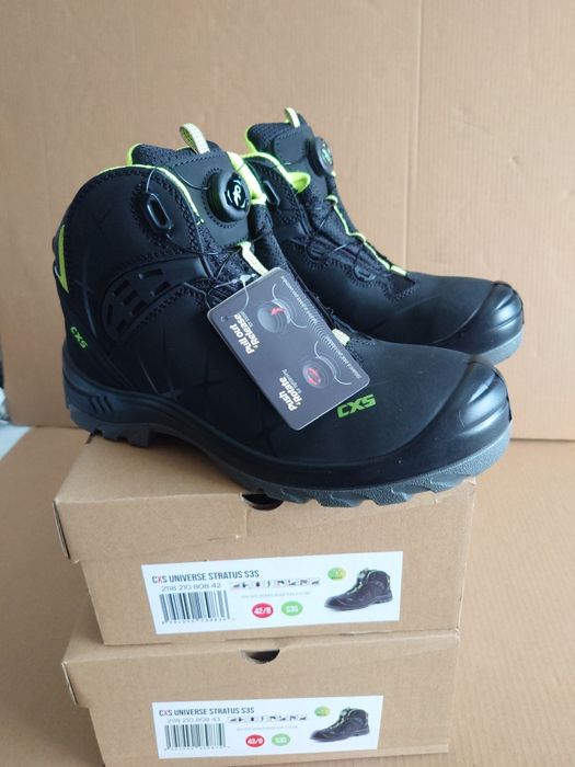 Buty skórzane Wysokie r.42 BOA z podnoskiem ochronne Robocze Trzewiki