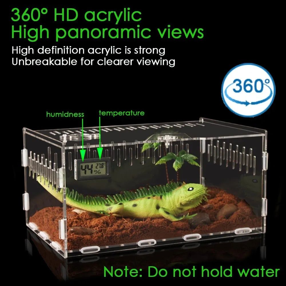Terrarium Akrylowe pudełko do gadów jaszczurek pająków płazów z plexi