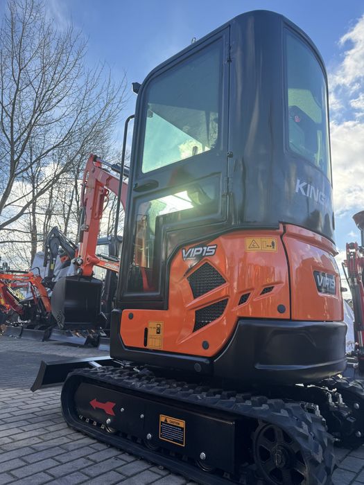 Nowa Koparka Dwusekcyjna POMPA Ogrzewana KABINA 1500kg SV15 + 3 Łyżki