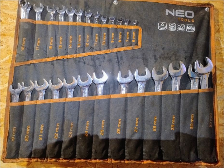 Klucze płasko oczkowe neo cały zestaw