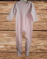 Piżama piżamka pajacyk pajac w paski różowy 86 12-18 miesięcy