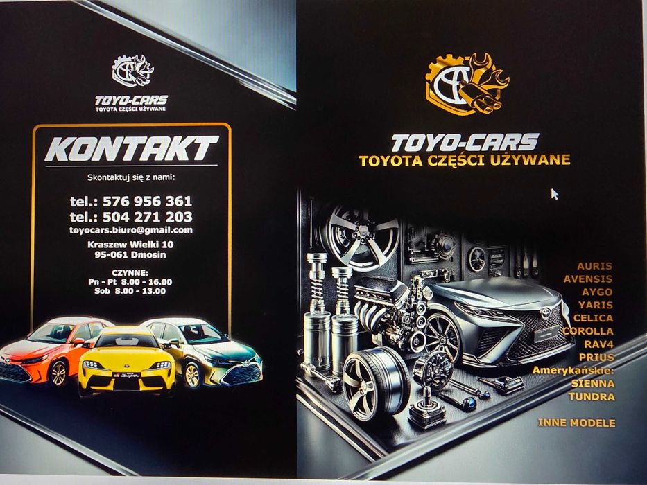 Toyota Avensis T22 T25 T27 zderzak błotnik szyba lampa drzwi próg