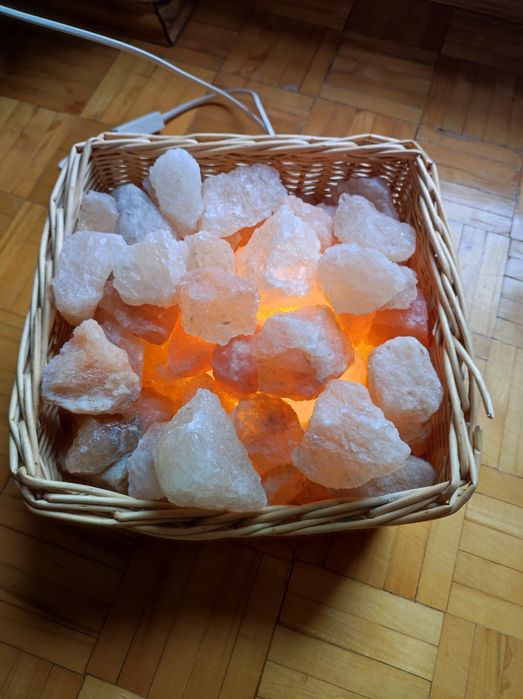 Sól z Wieliczki kosz duży lampka