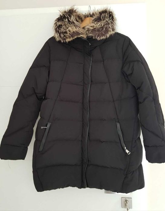 Kurtka puchowa zimowa czarna płaszcz puchowy L 40 XL Stradivarius