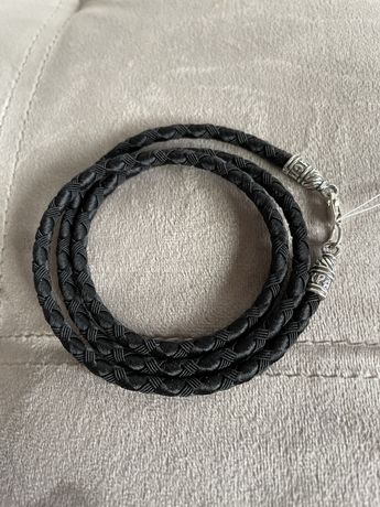 Шовковий шнурок зі срібними застібками/шнур с серебряными застежками
