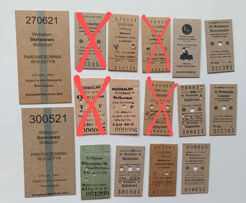 Bilety kartoniki kolejowe