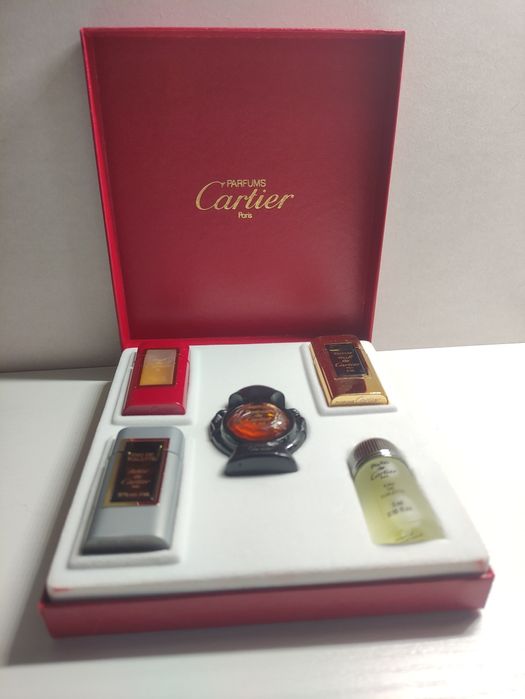 Piękny vintage zestaw Cartier 5 miniaturek perfumy