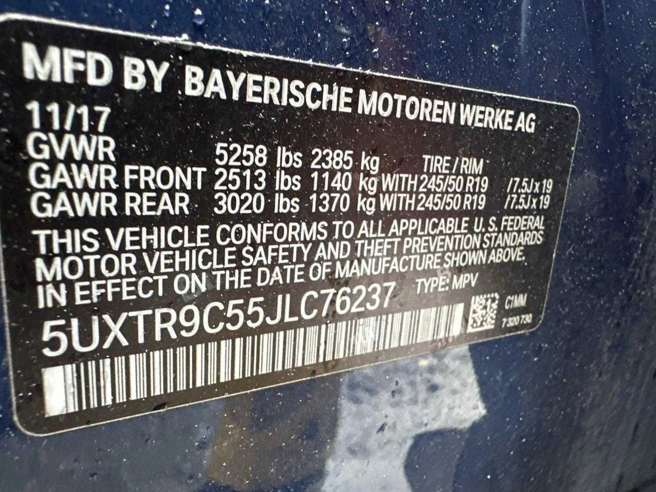 2018 BMW X3 G01 X-Drive