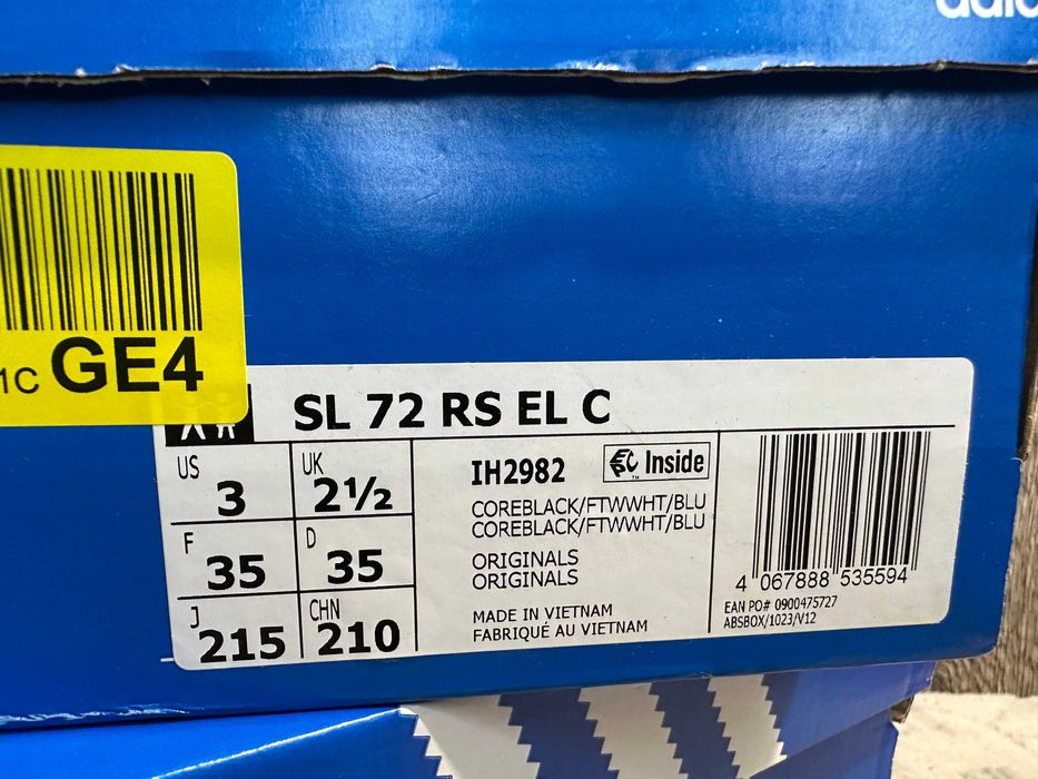 Buty damskie czarne trampki Adidas SL 72 RS EL C 35