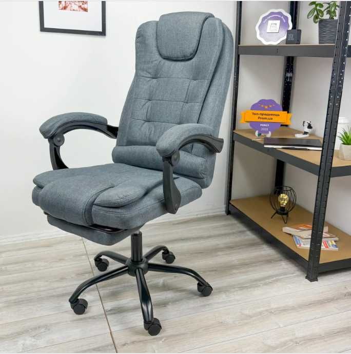 Офисное игровое кресло DEXON ткань экокожа подставка для ног Скидка