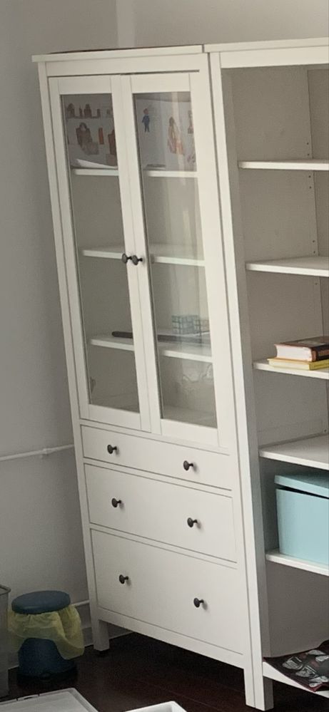 Witryna ikea Hemnes biała z 3 szufladami