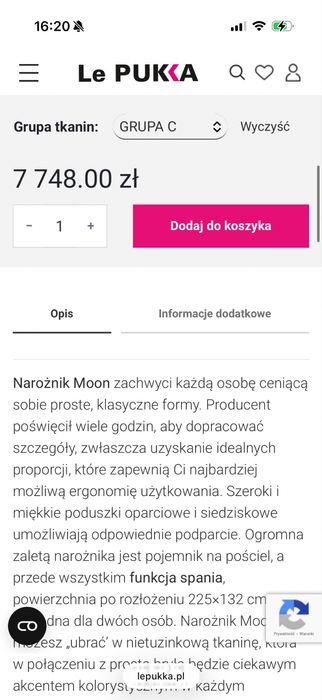Nowa Sofa - Befame narożnik Moon set 3, bok M, amaral 10 (grupa C)