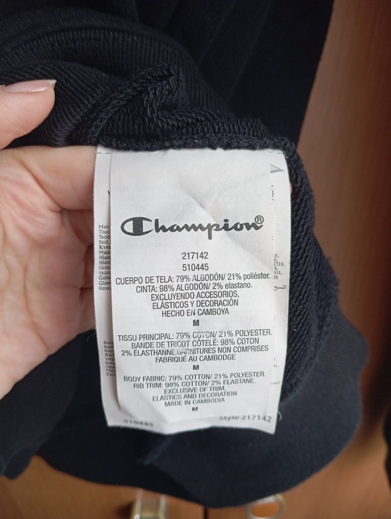 Czarna męska bluza z kapturem, Basic, Champion
