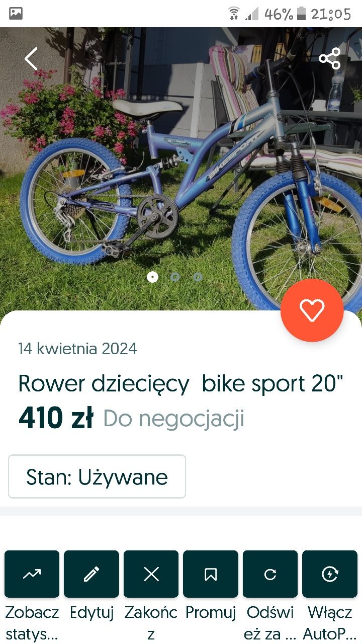 Rower dziecięcy 20 i 24 inne rowerek