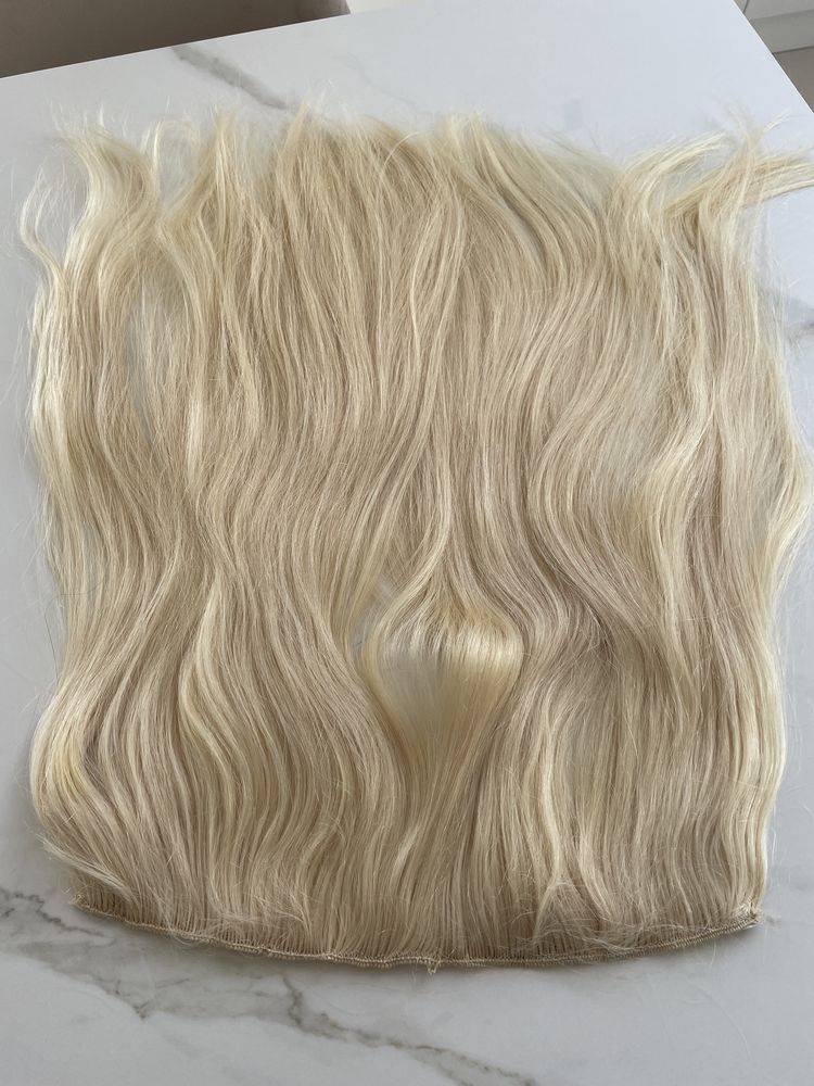 Włosy naturalne najlepsza jakość jasny blond 62 cm
