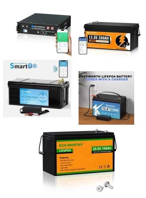 Bateria litio LifePO4 12AH a 280AH 12V/24V/48V BMS, Solar, Bluetooth