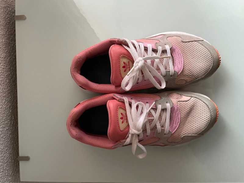 Sapatos Ténis Sapatilhas Adidas Falcon W Rosa Degrade Bege Laranja