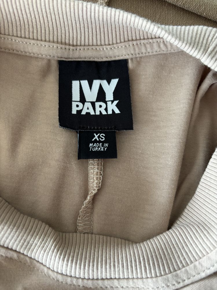Ivy Park beżowy crop top  oversize bluza XS